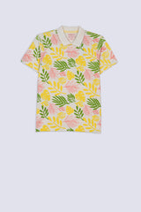 Leaf Printed Men's Polo Shirt