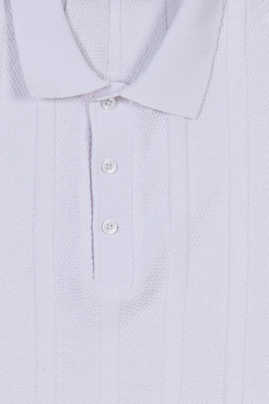 White Men's Textured Polo Shirt