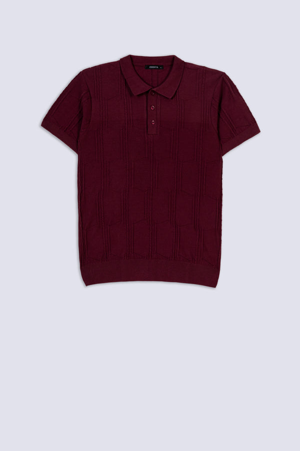 Structured Weave Knitted Polo