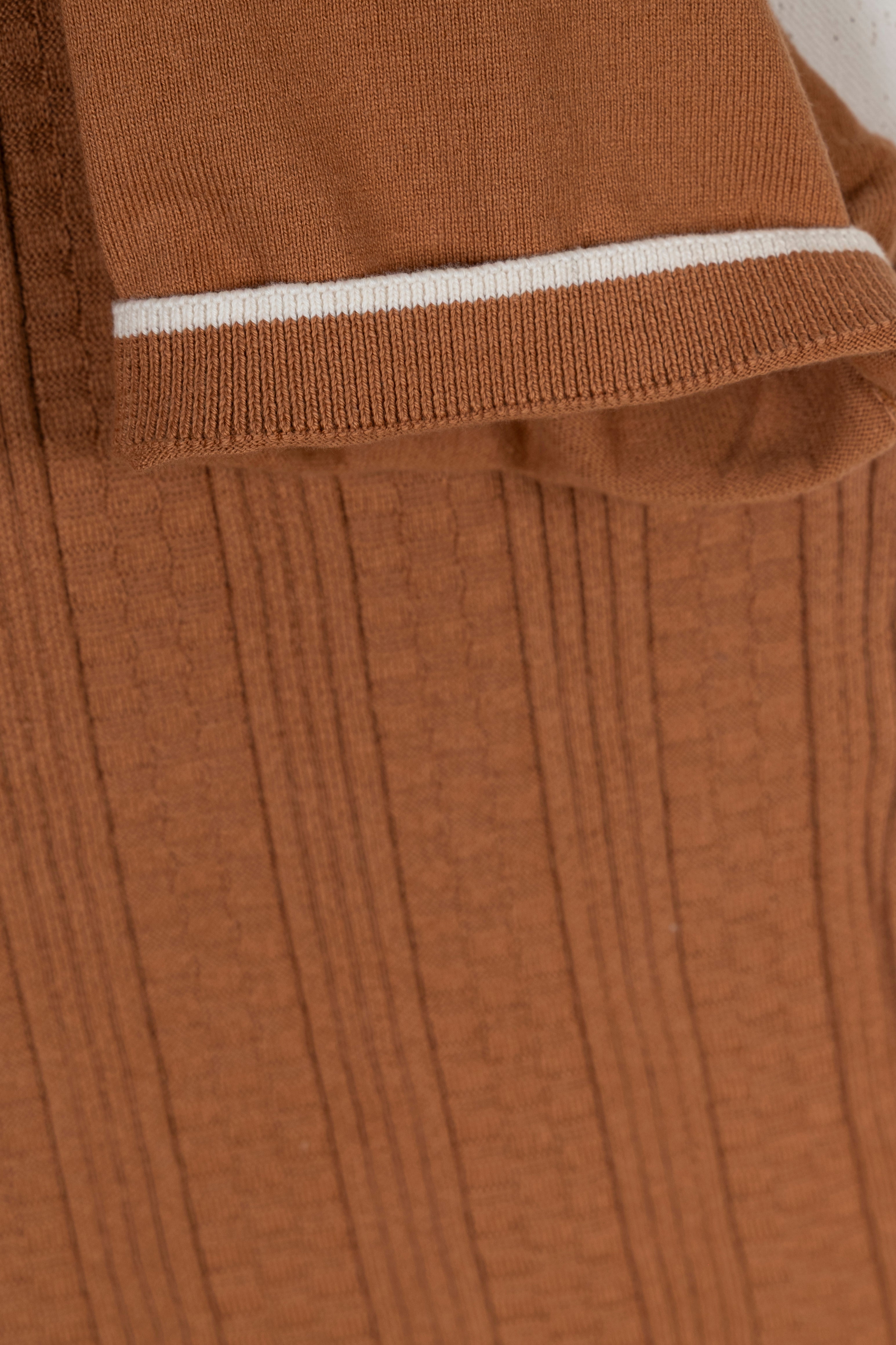 Textured Rib Zip Polo