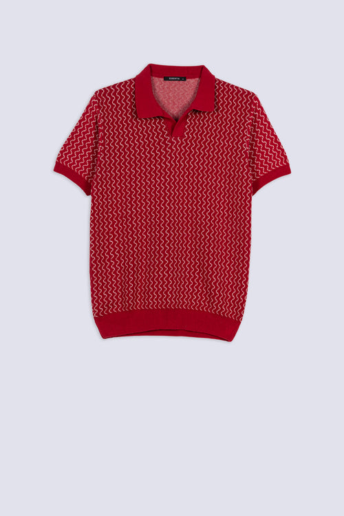 Elite Zigzag Weave Men's Polo