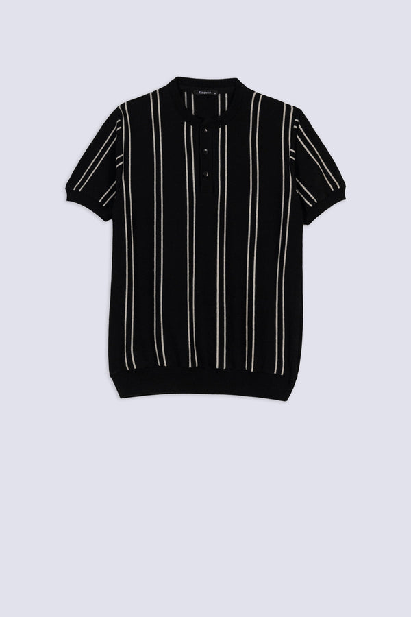 Verdant Line Men's Henley Polo