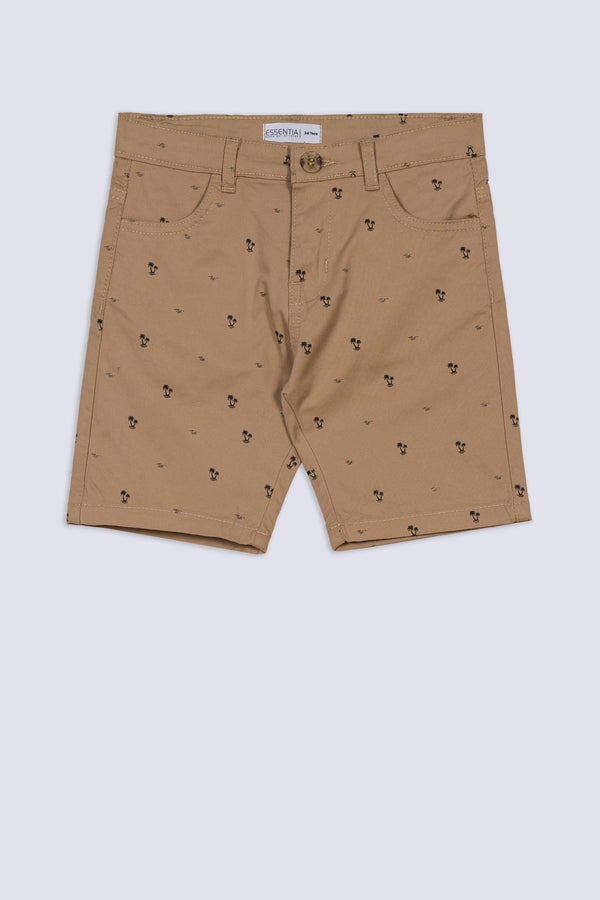 Palm Print Boy's Cotton Jean Short