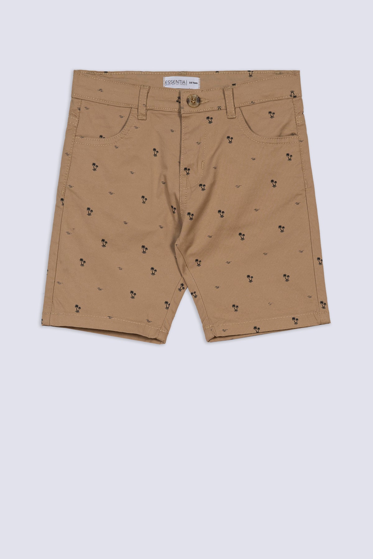 Palm Print Boy's Cotton Jean Short