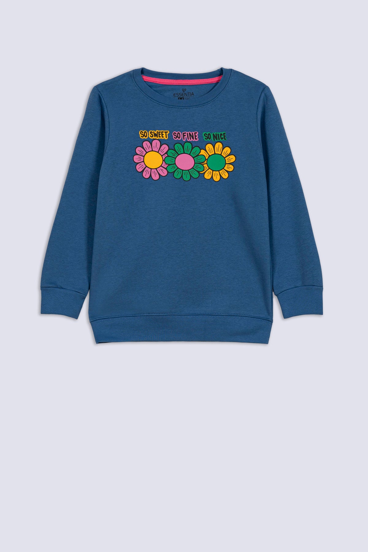 Girls' Sweet & Fine Flower Print Sweatshirt