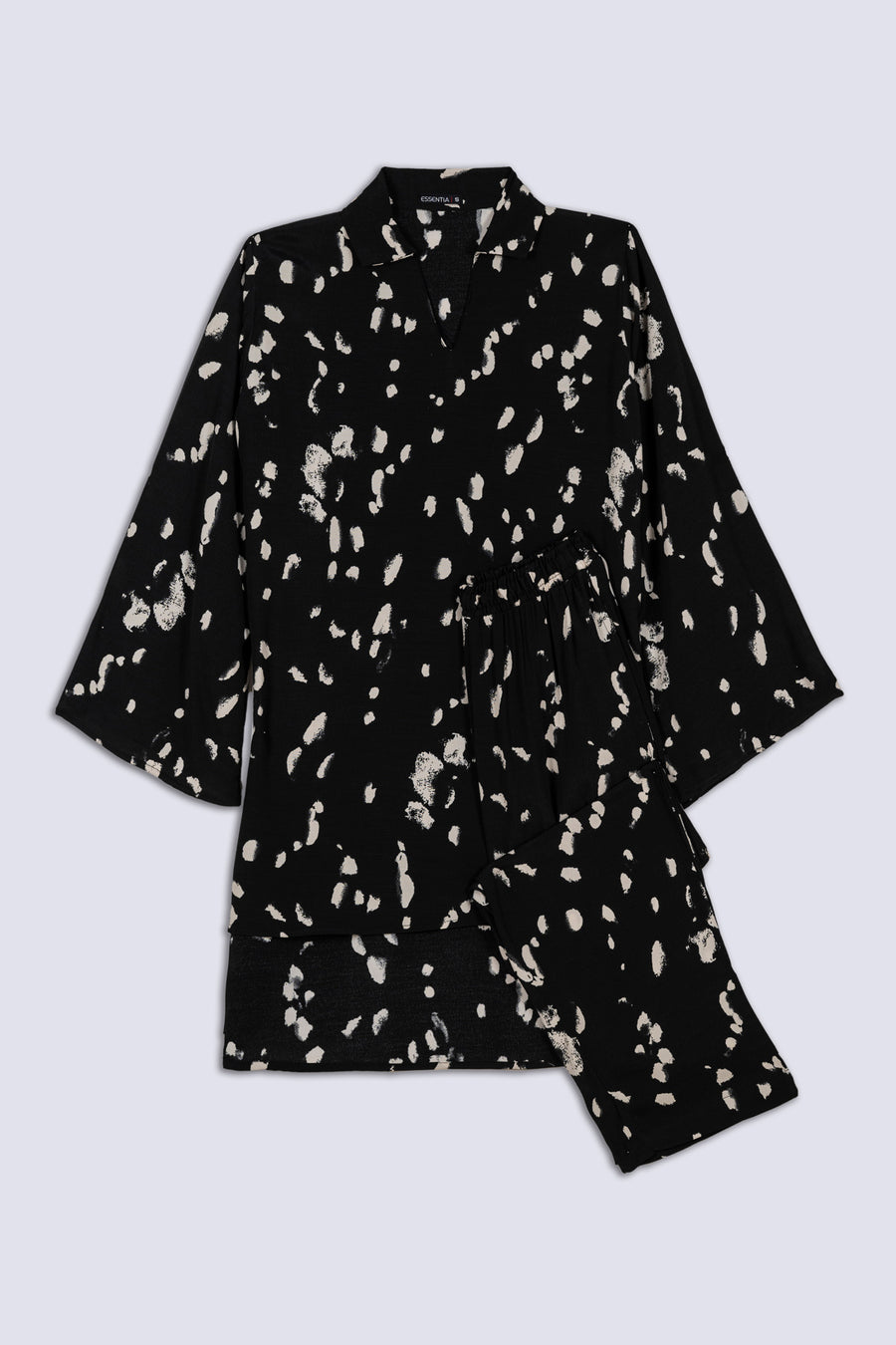White Brush Stroke Ladies Co-Ord Set