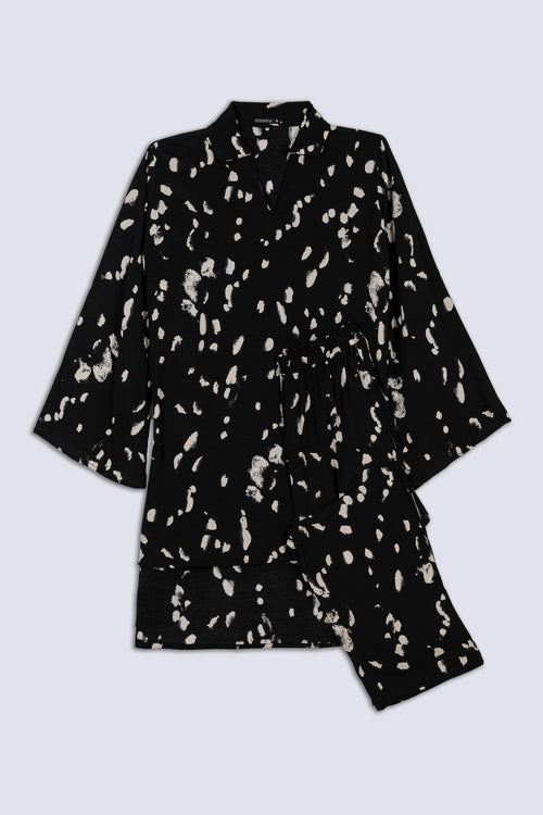 White Brush Stroke Ladies Co-Ord Set