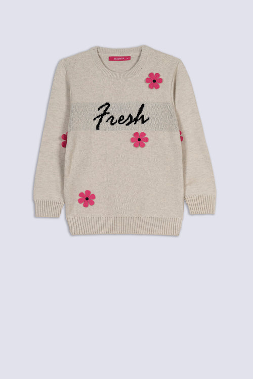 Petal Script Girl's Sweater