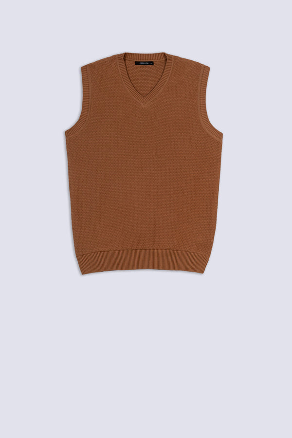 Earth Tone Knit Sleeveless Sweater