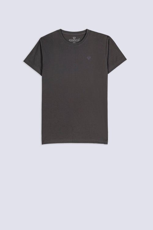Dark Grey Men's Plain T-Shirt