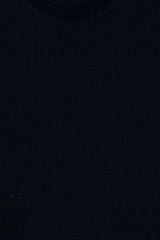Navy Blue Textured Men's T-Shirt
