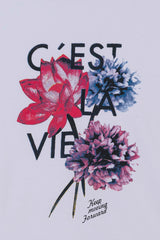 White Floral Ladies T-Shirt