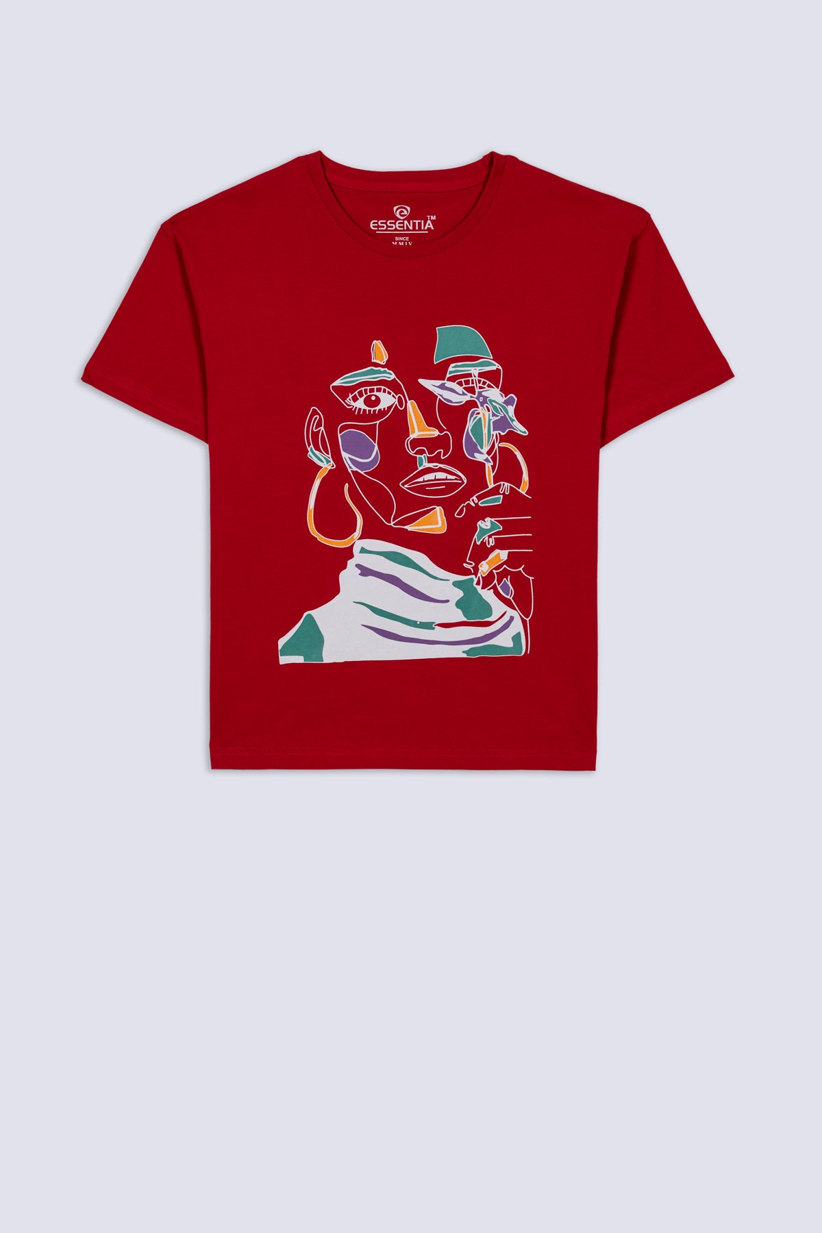 Red Face Print Ladies T-Shirt