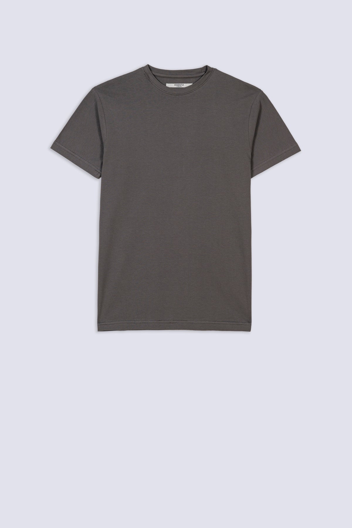 Dark Grey Men's Textured T-Shirt