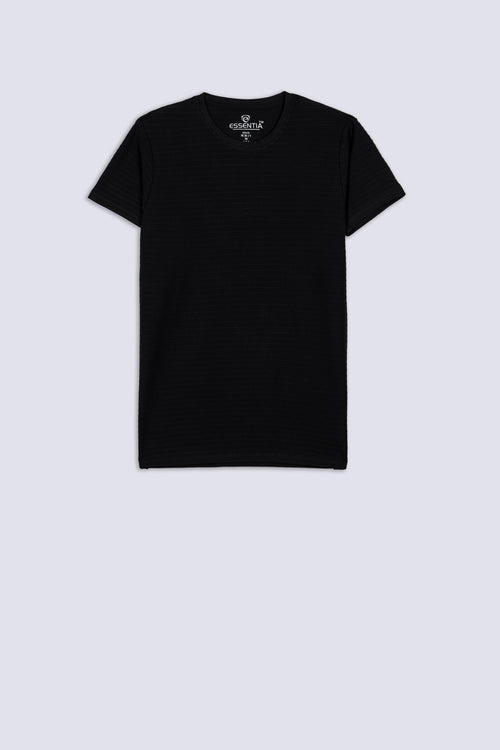 Black Men's Textured T-Shirt