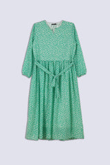 White & Green Floral Ladies Top