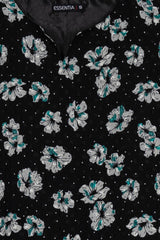 Black Floral Ladies Top