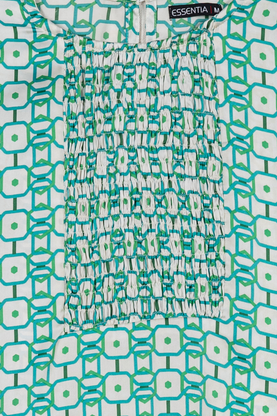White & Green Print Ladies Top