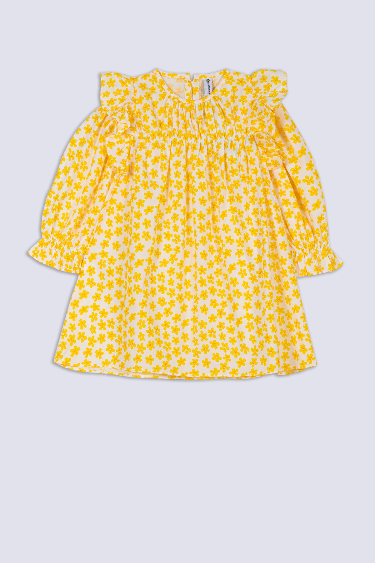 White & Yellow Floral Girl's Top