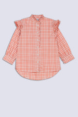 Checkered Button Down Girl's Top