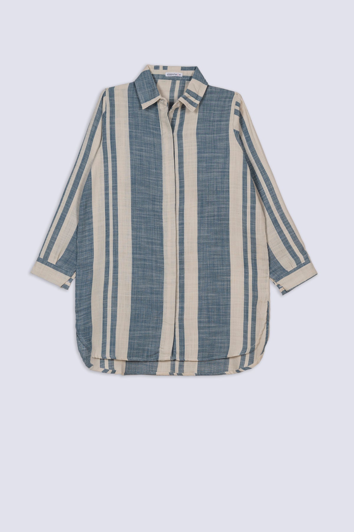 Mix Striped Collar Ladies Top