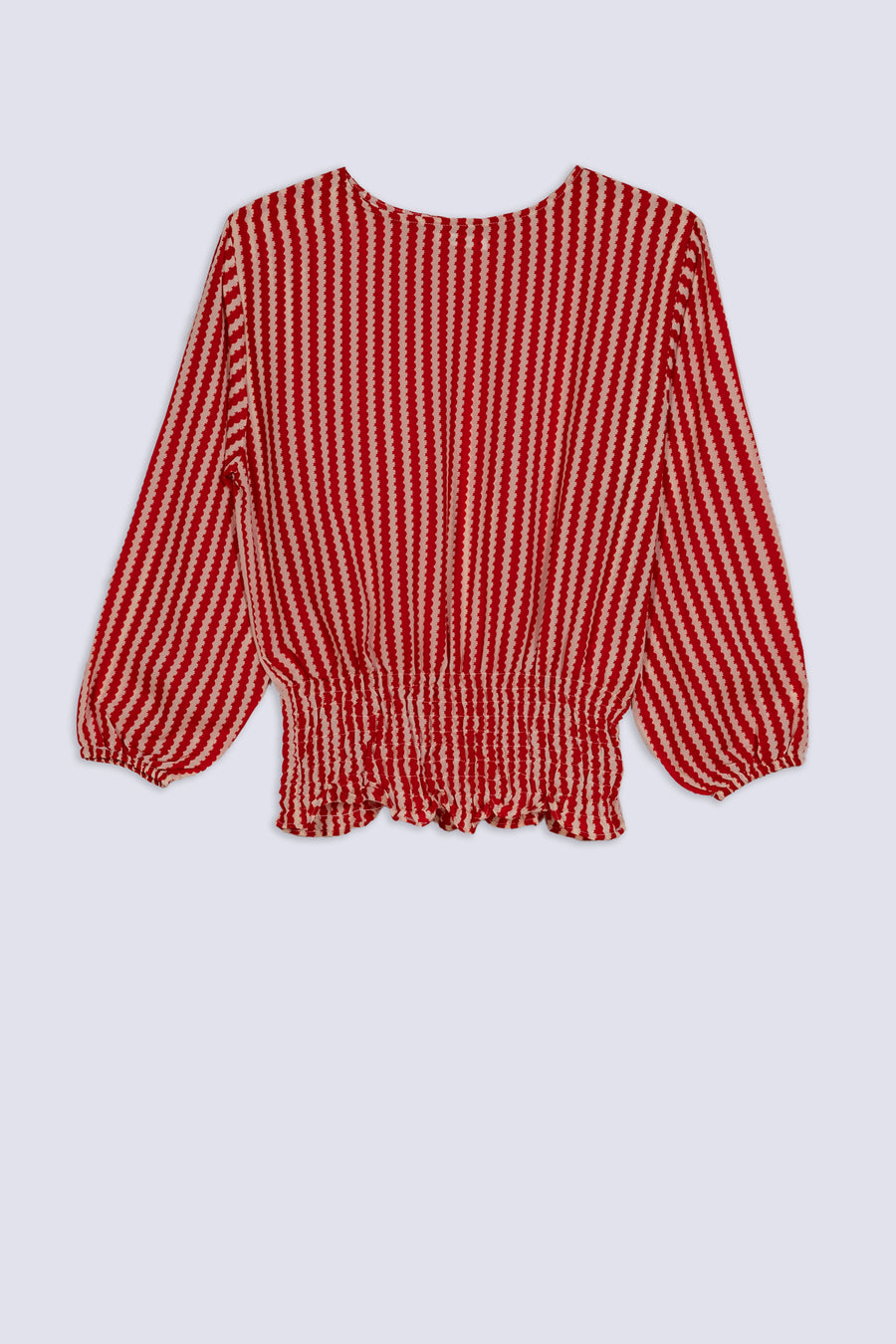 White & Red Stripe Ladies Top