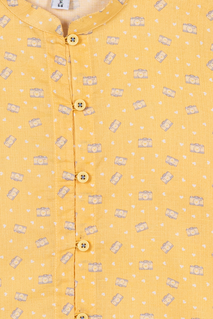 Pleat Pop Button-Up Girl's Top