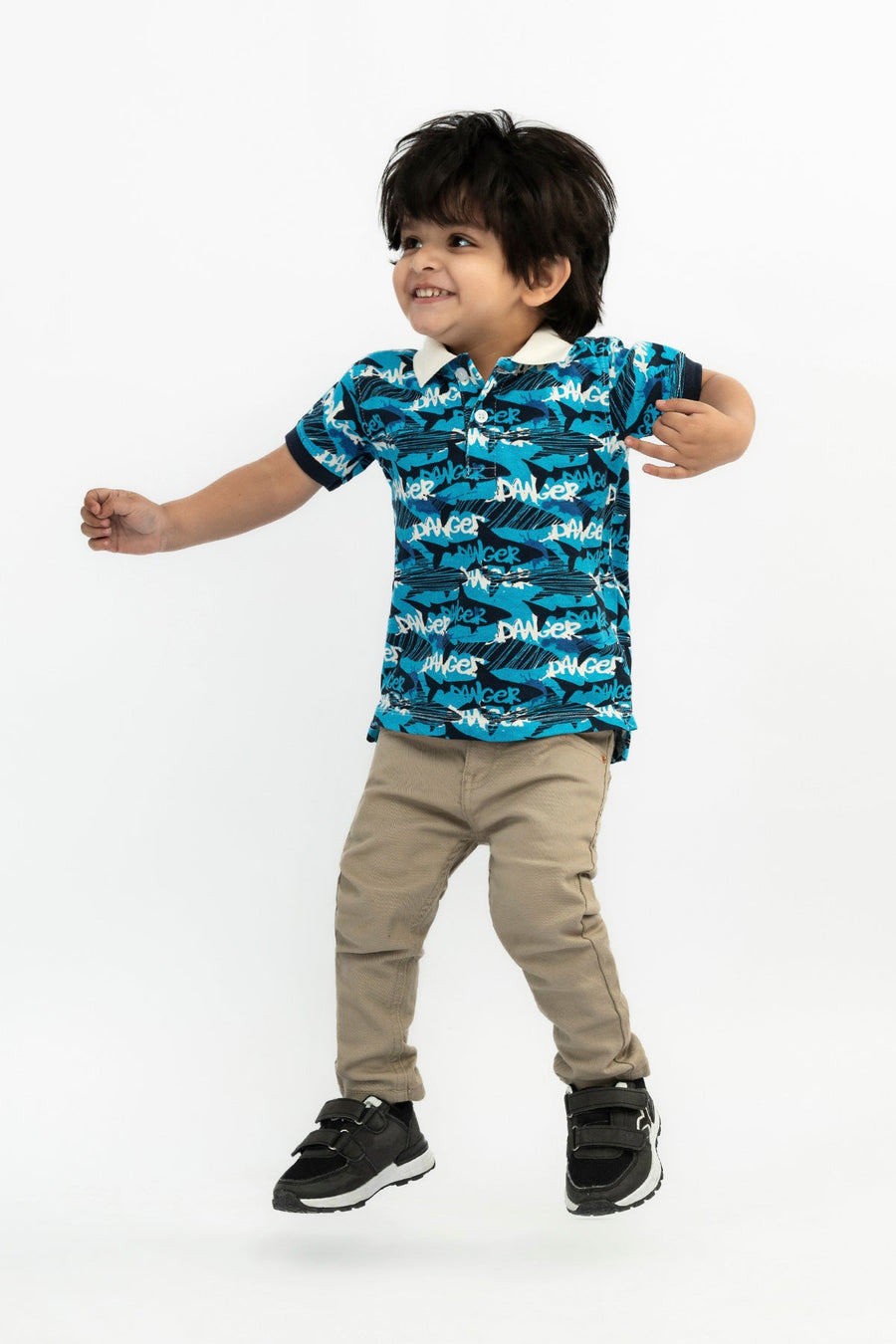 All Over Printed Boy's Polo Shirt