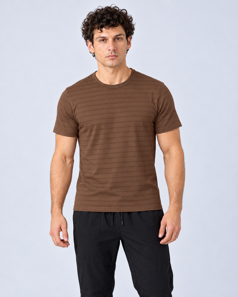 Sand Surge Men's Tee (BRN) - close-up