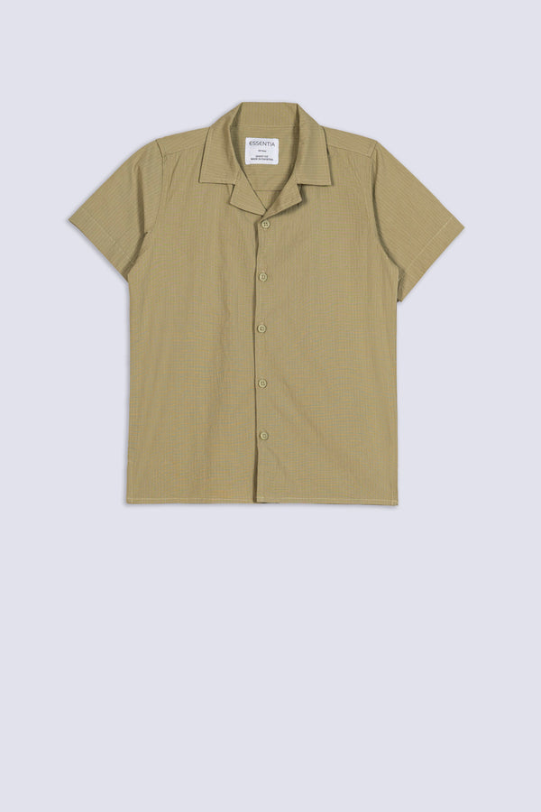 Boy's Textured Cuban Collar Shirt