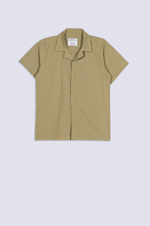 Boy's Textured Cuban Collar Shirt