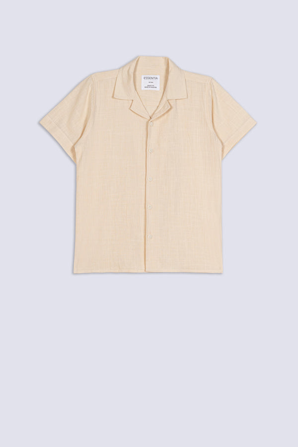 Boy's Textured Cuban Collar Shirt