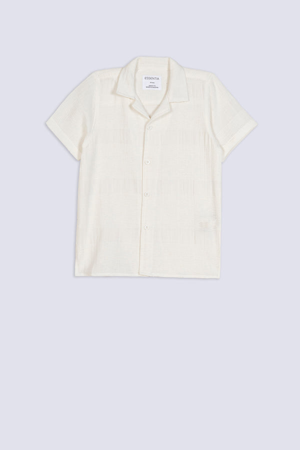Boy's Jacquard Cuban Collar Shirt