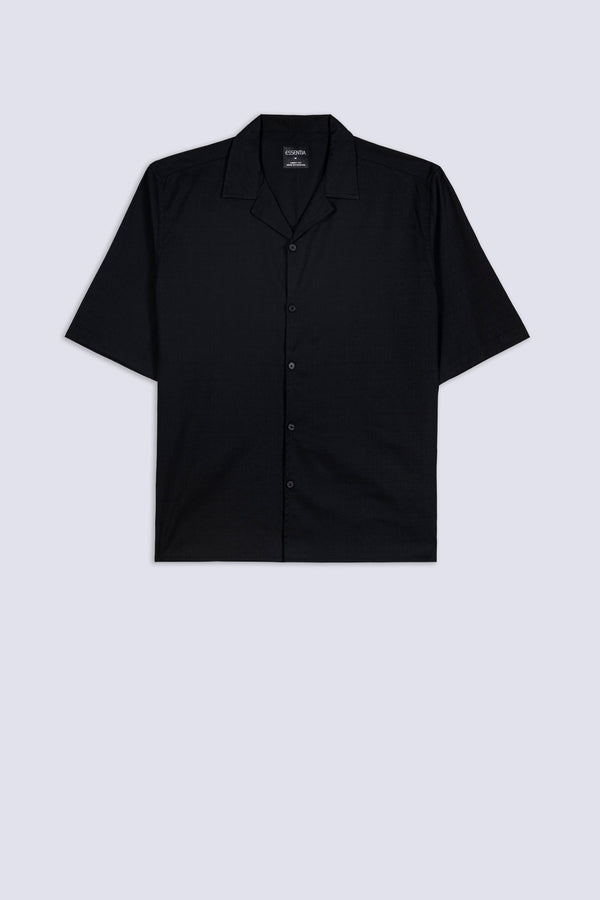 Men's Textured Cuban Collar Shirt