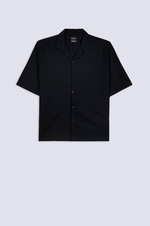 Men's Textured Cuban Collar Shirt