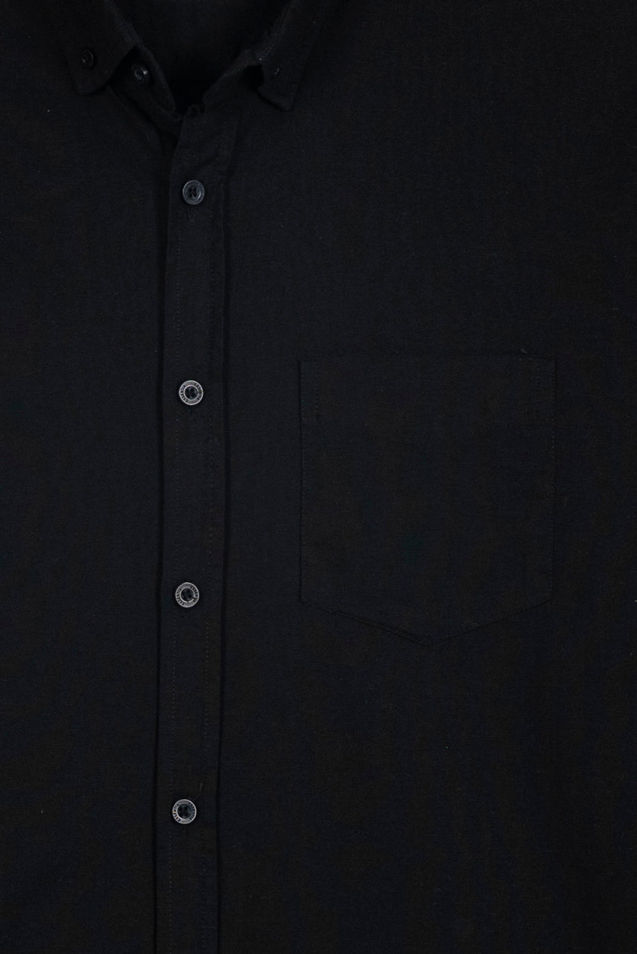 Men's Black Linen Button-Down Shirt