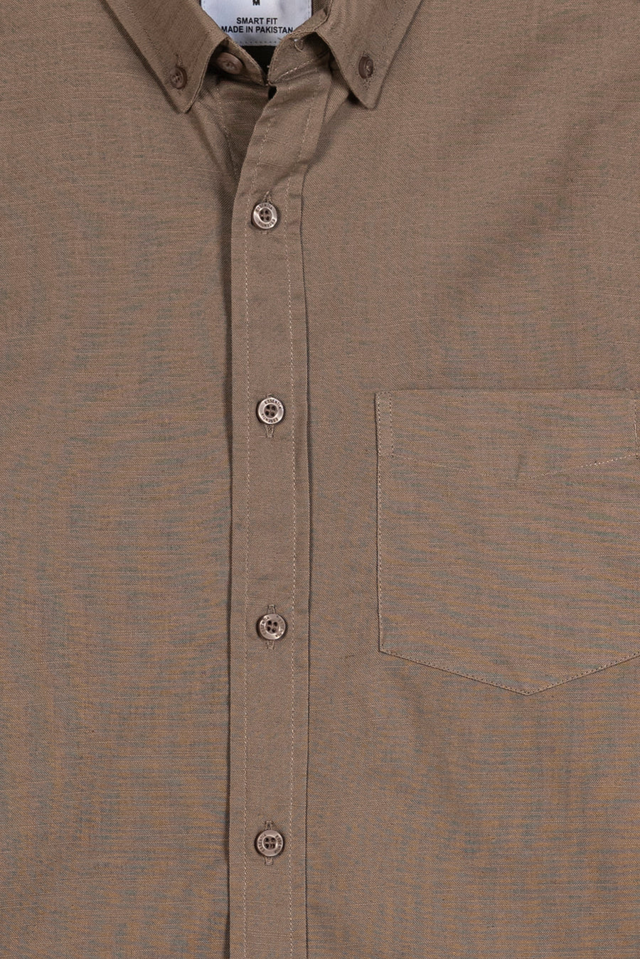 Men's Light Brown Linen Button-Down Shirt