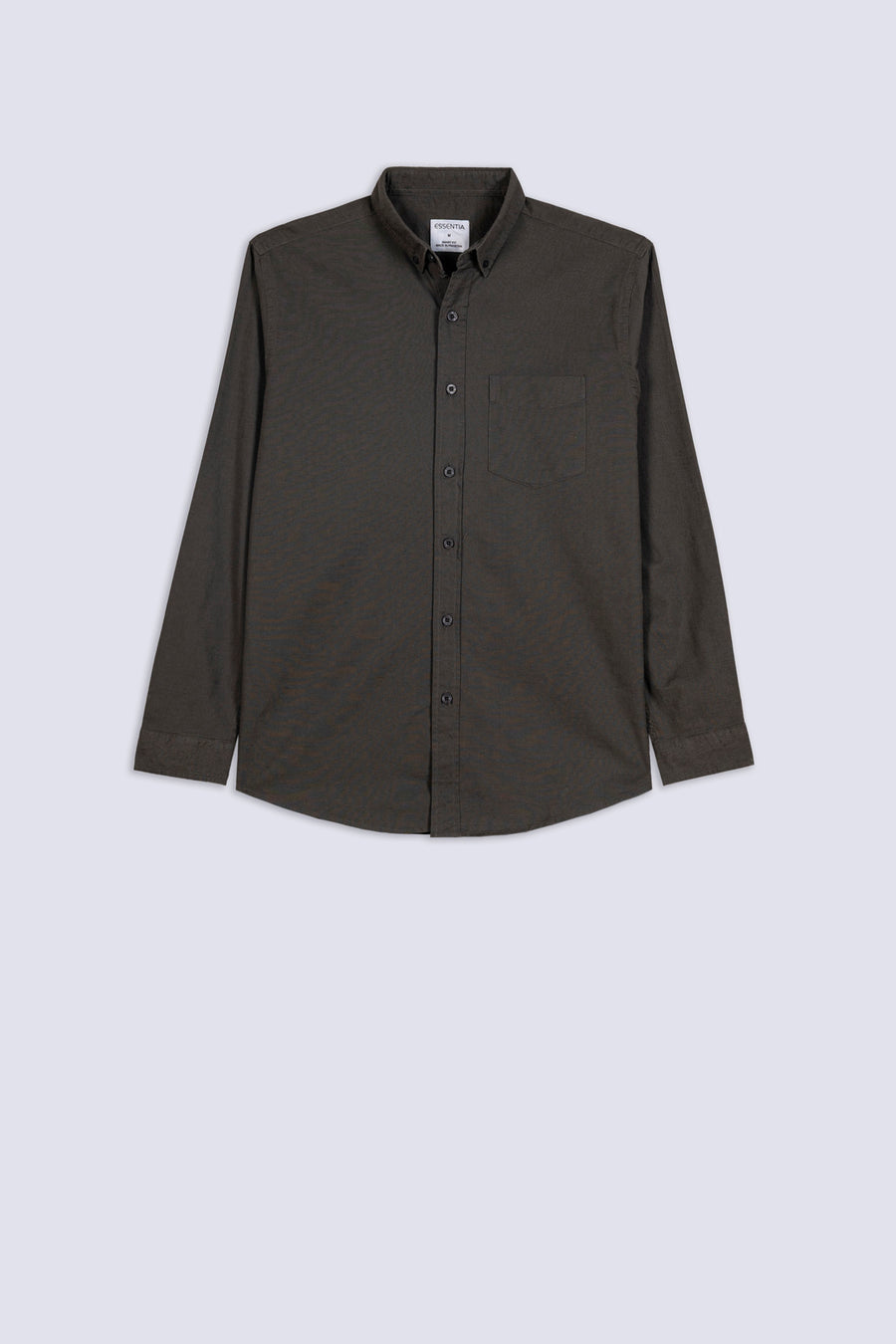 Men's Dark Grey Linen Button-Down Shirt