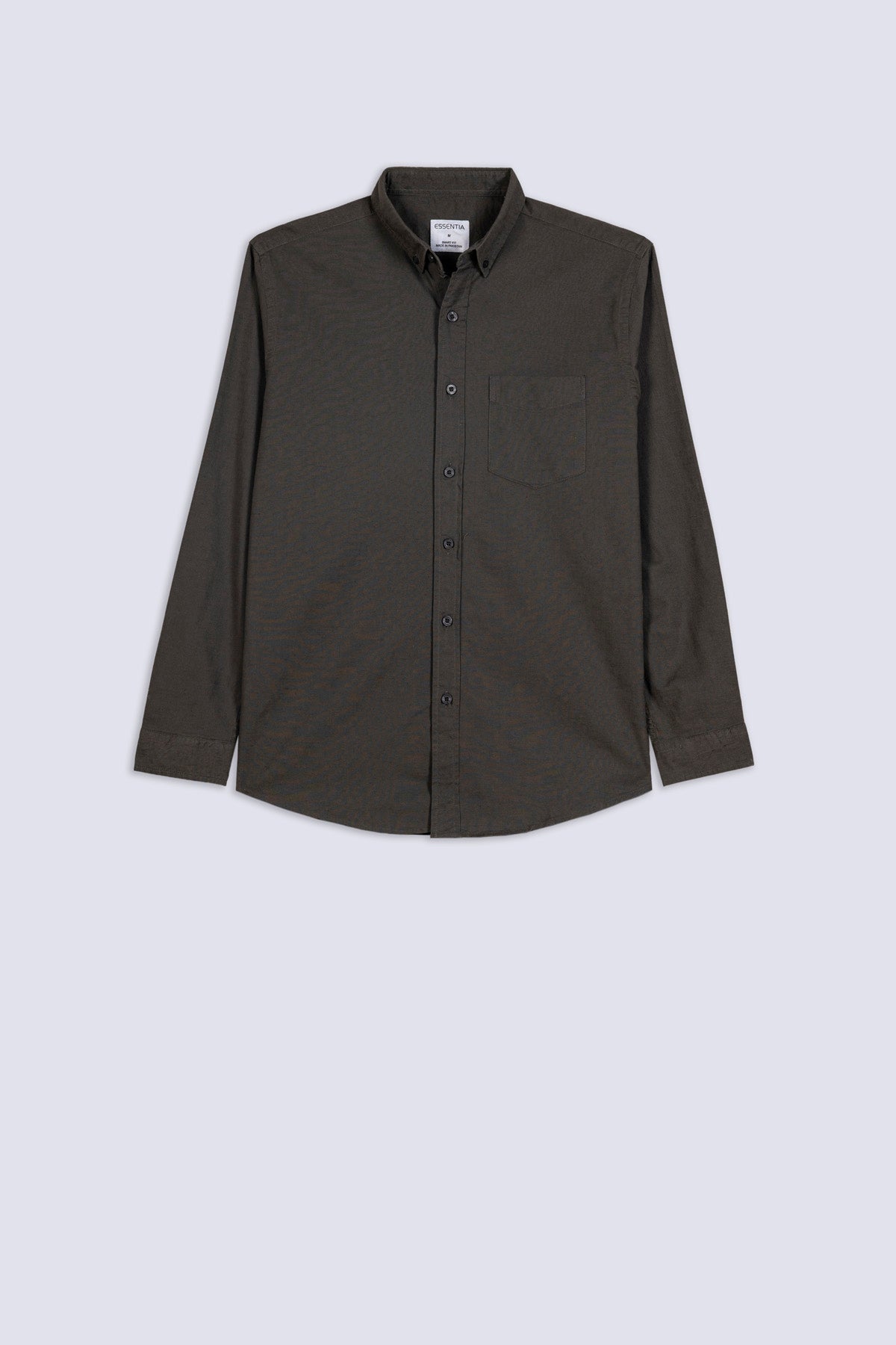 Men's Dark Grey Linen Button-Down Shirt