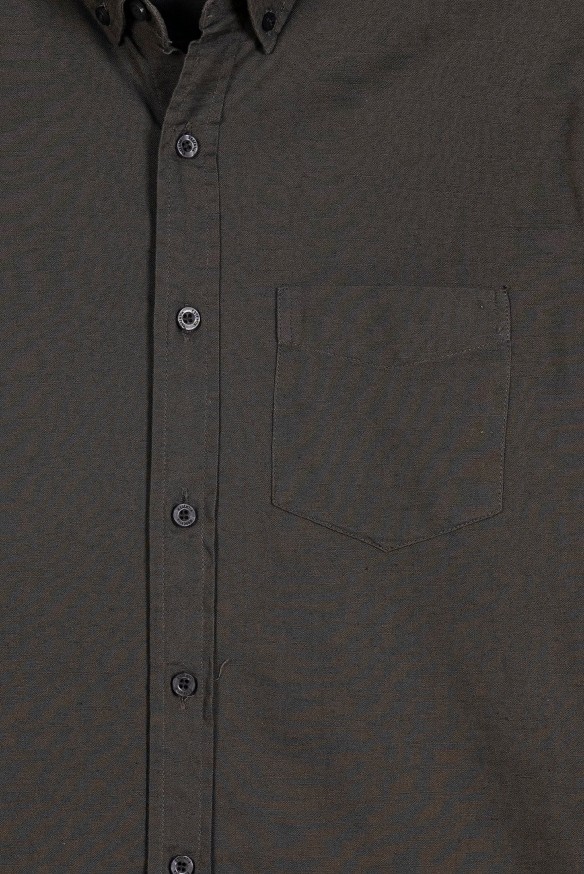 Men's Dark Grey Linen Button-Down Shirt