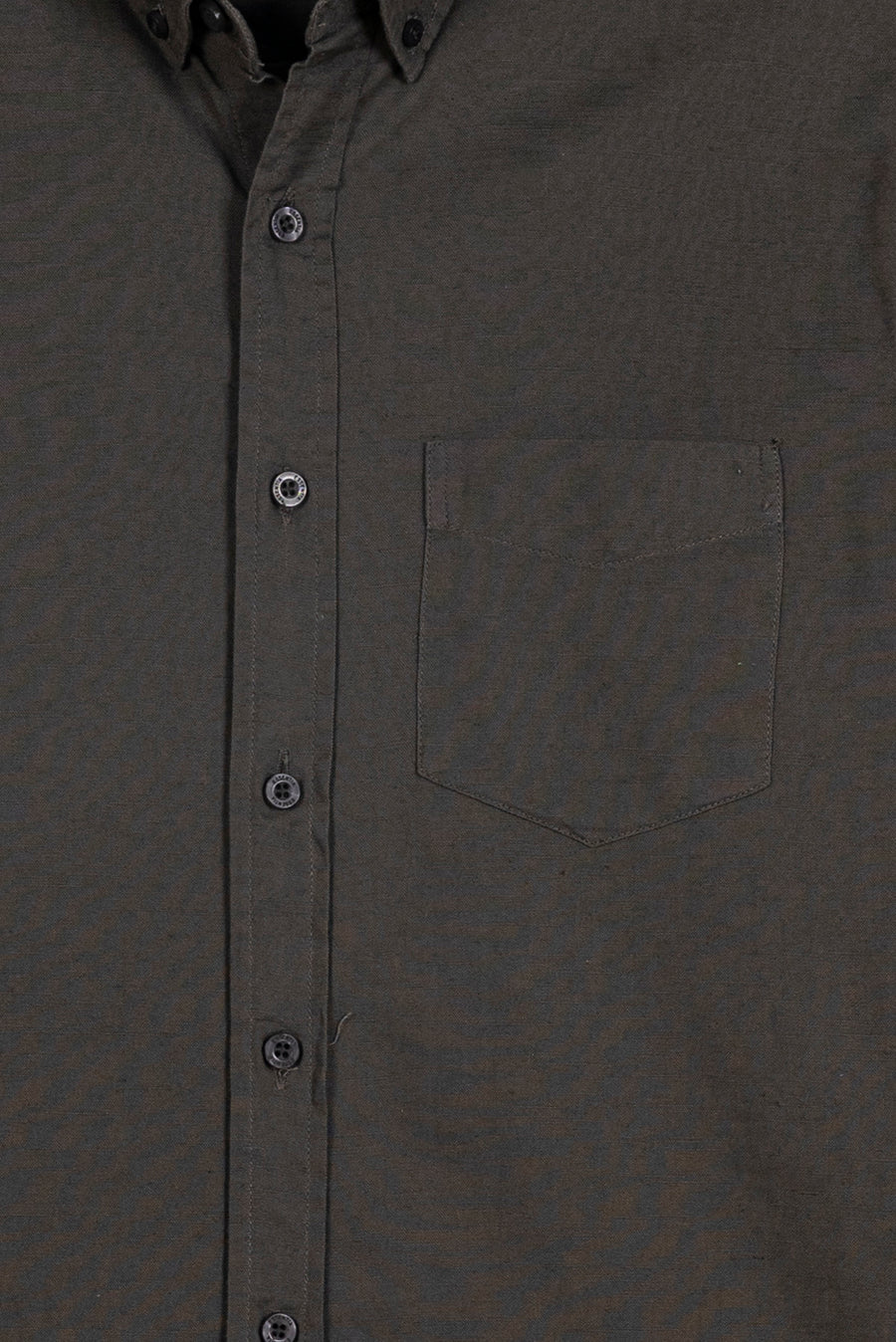 Men's Dark Grey Linen Button-Down Shirt
