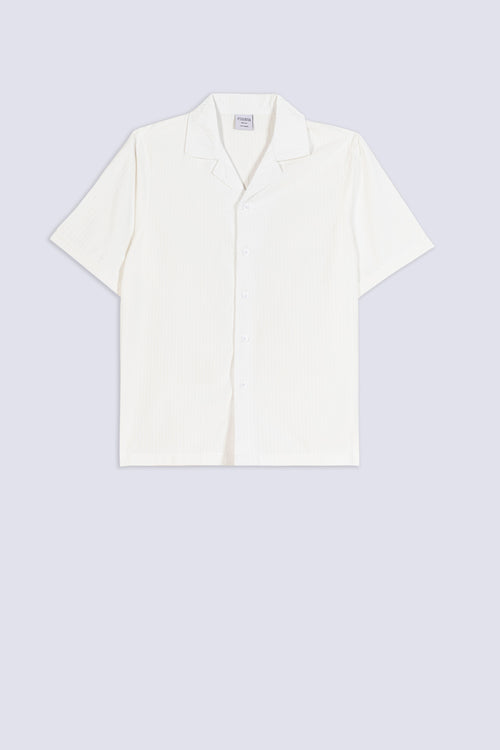 Men's Pinstripe Camp Collar Shirt