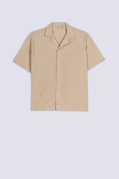 Men's Lattice Textured Casual Shirt