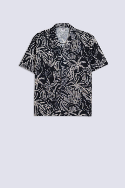 Men's Palm Print Casual Shirt
