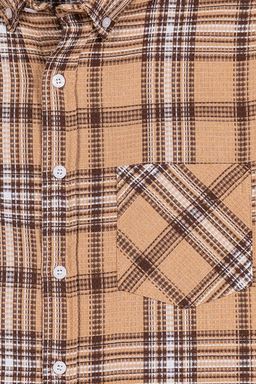 Men's Beige Check Casual Shirt