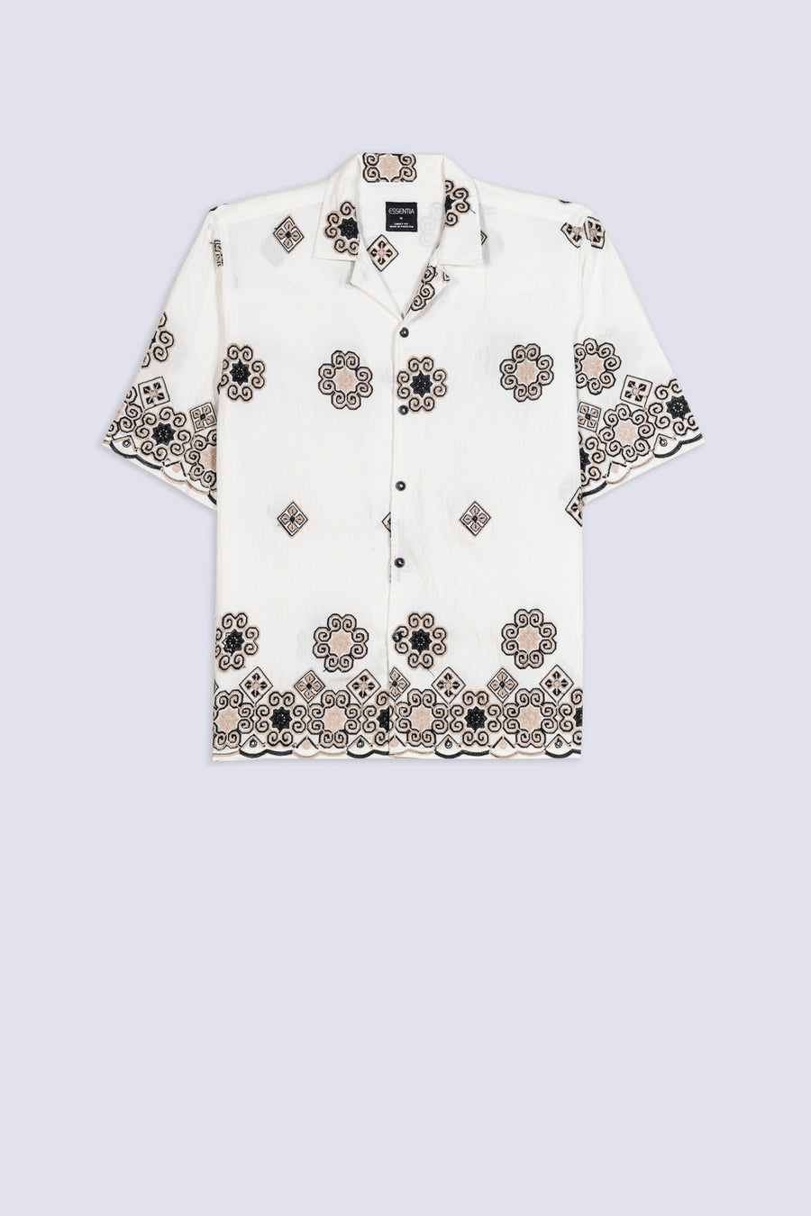 casual shirt, camp collar, Embroidered Camp Shirt
