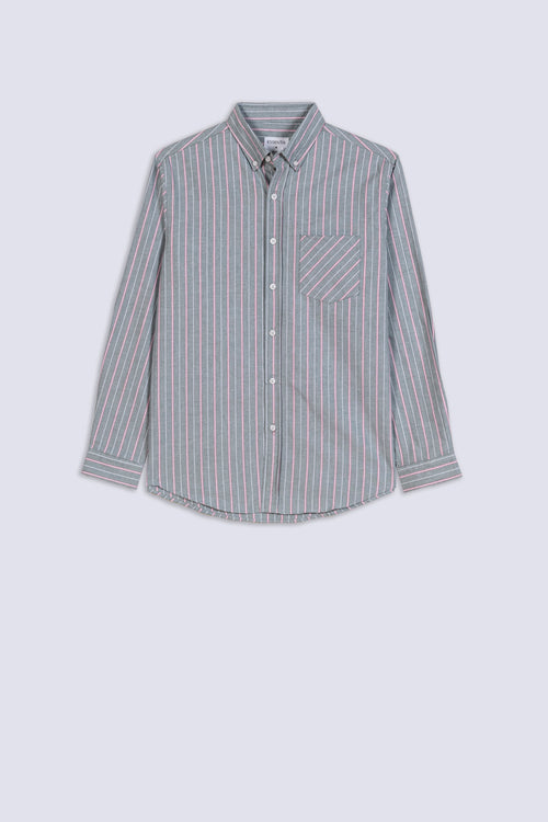 Men's Striped Oxford Casual Shirt
