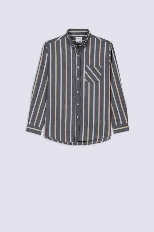Men's Stripe Oxford Casual Shirt