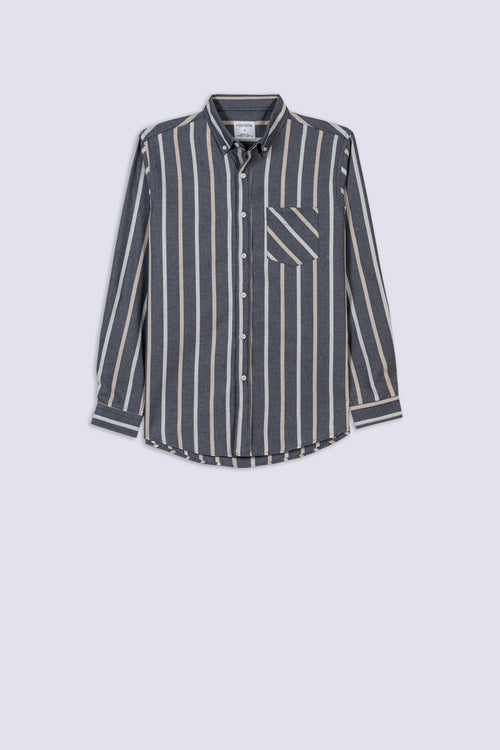 Men's Stripe Oxford Casual Shirt