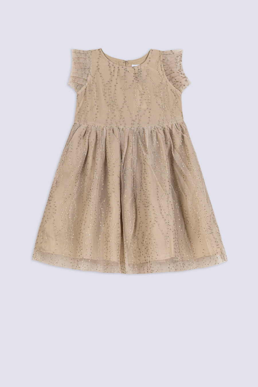 Girl's Shimmer Stripe Net Frock